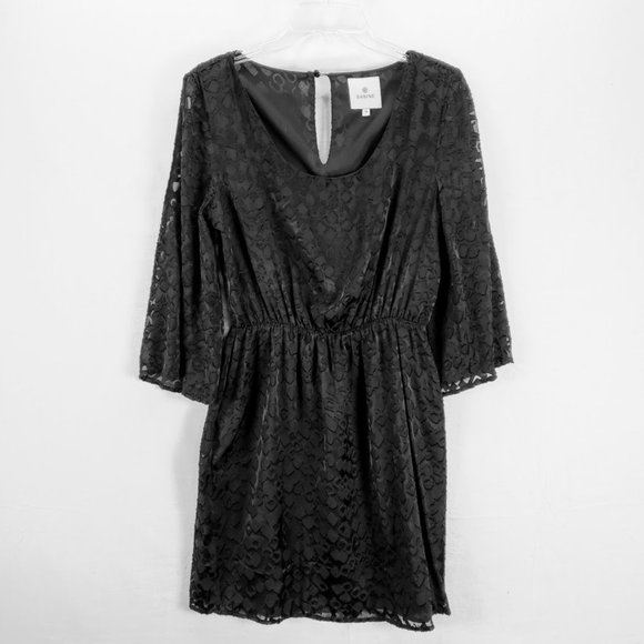 Sabine Black Burnout Dress 10 - Picture 1 of 2